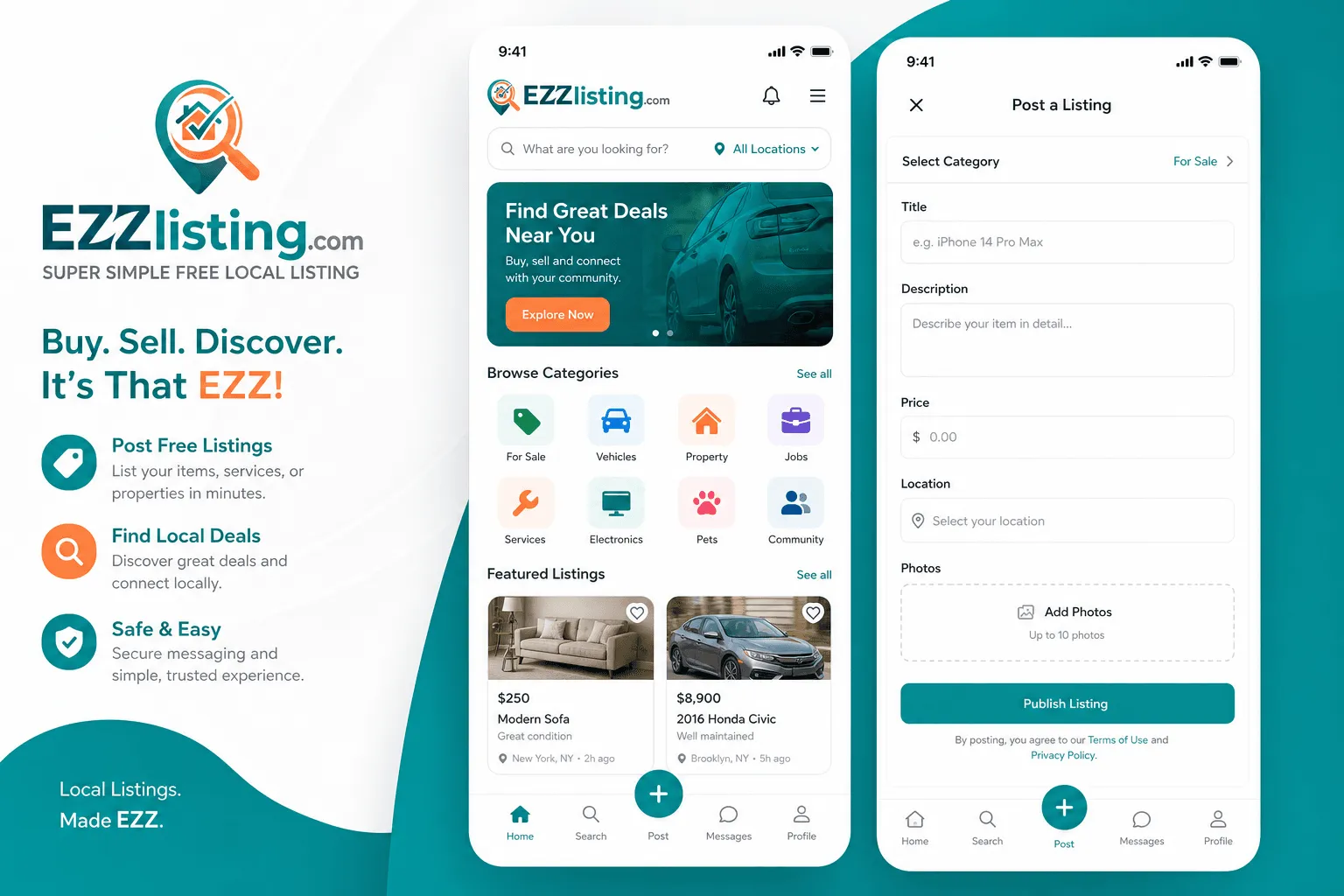 EZZlisting.com free local classifieds marketplace